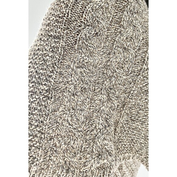 NWT Pure Alpaca Mia Cable Knit Womens Poncho Sweater Natural Minimalist Peru OS - Picture 7 of 14